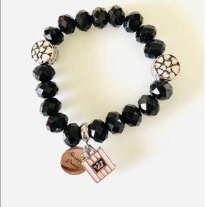 Crystal bracelet with stainless steel char…